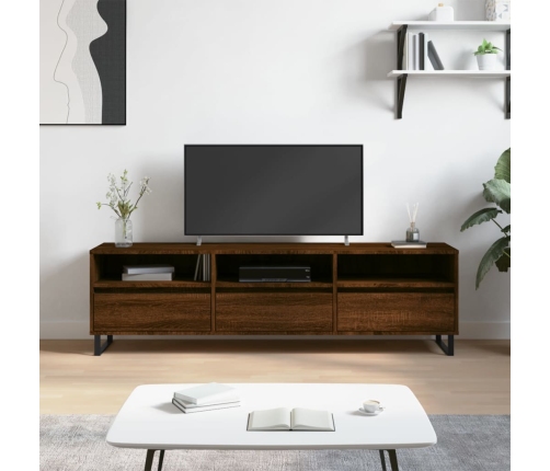 Mueble de TV madera contrachapada roble marrón 150x30x44,5 cm