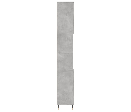 Armario de baño madera contrachapada gris hormigón 30x30x190 cm