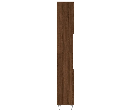 Armario de baño madera contrachapada roble marrón 30x30x190 cm