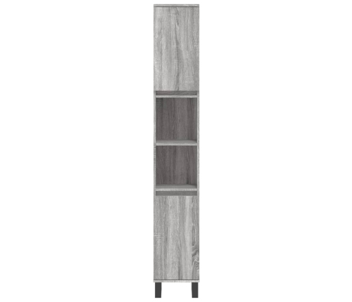 Armario de baño madera contrachapada gris Sonoma 30x30x190 cm