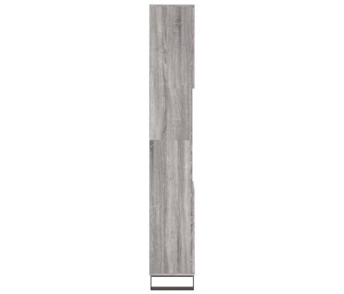 Armario de baño madera contrachapada gris Sonoma 30x30x190 cm