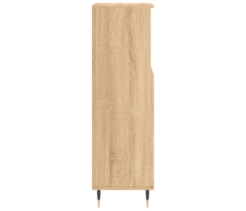 Armario de baño madera contrachapada roble Sonoma 30x30x100 cm