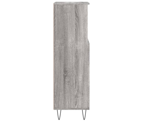 Armario de baño madera contrachapada gris Sonoma 30x30x100 cm