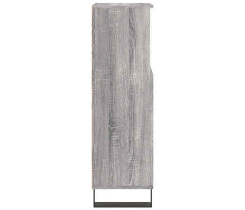 Armario de baño madera contrachapada gris Sonoma 30x30x100 cm