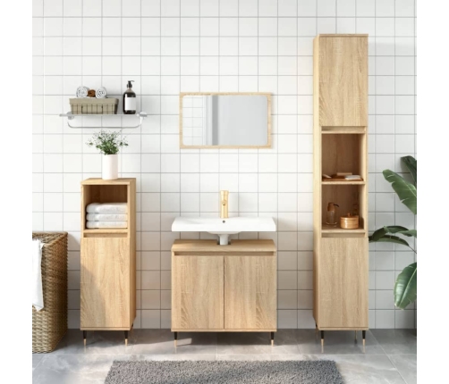 Armario de baño madera de ingeniería roble Sonoma 58x33x60 cm