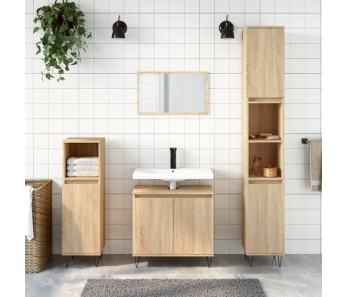 Armario de baño madera de ingeniería roble Sonoma 58x33x60 cm