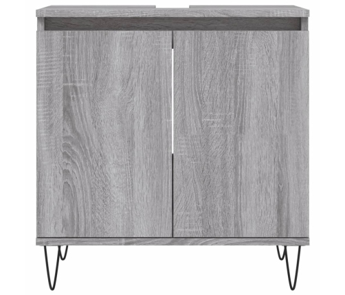 Armario de baño madera de ingeniería gris Sonoma 58x33x60 cm