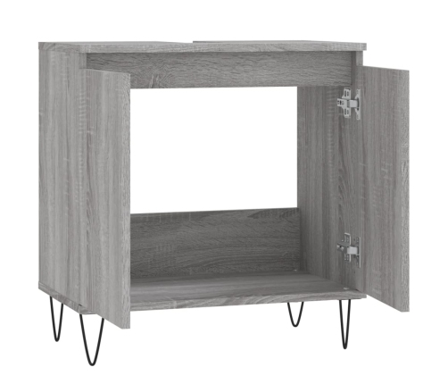 Armario de baño madera de ingeniería gris Sonoma 58x33x60 cm