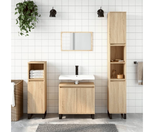 Armario de baño madera de ingeniería roble Sonoma 58x33x60 cm