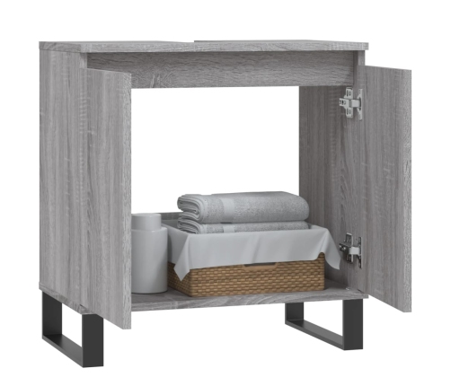 Armario de baño madera de ingeniería gris Sonoma 58x33x60 cm