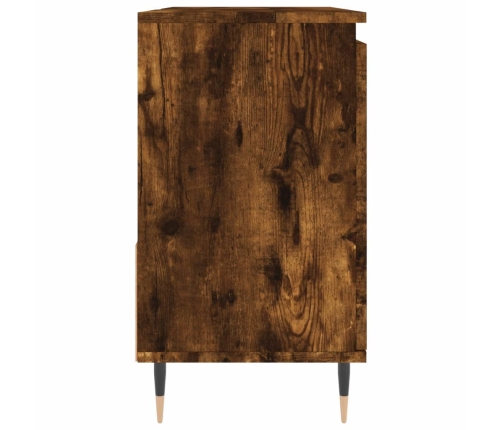 Armario de baño madera contrachapada roble ahumado 65x33x60 cm