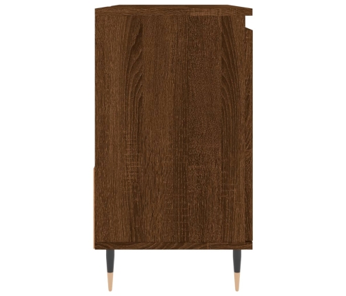 Armario de baño madera contrachapada marrón roble 65x33x60 cm