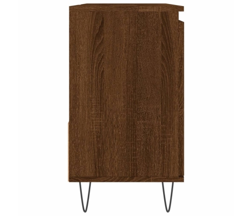 Armario de baño madera contrachapada marrón roble 65x33x60 cm