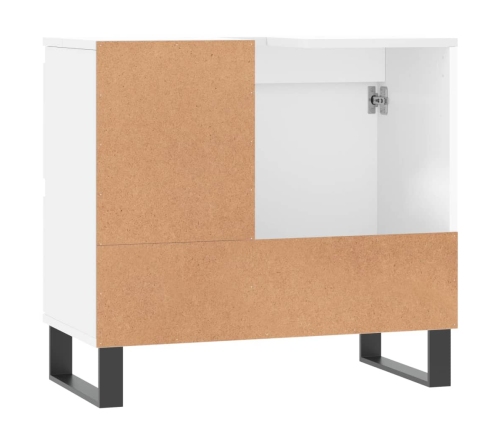 Armario de baño madera contrachapada blanco 65x33x60 cm