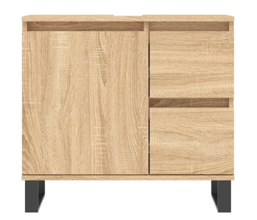 Armario de baño madera contrachapada roble Sonoma 65x33x60 cm