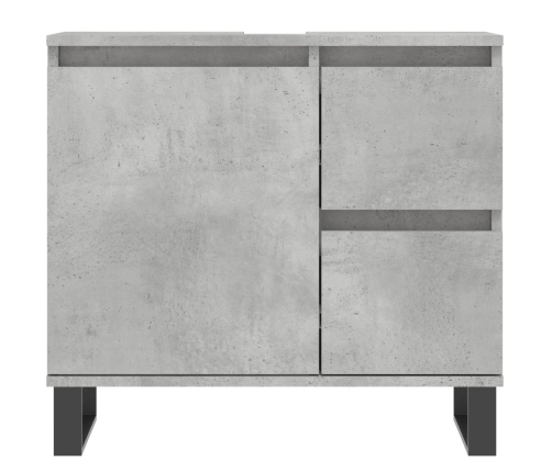 Armario de baño madera contrachapada gris hormigón 65x33x60 cm