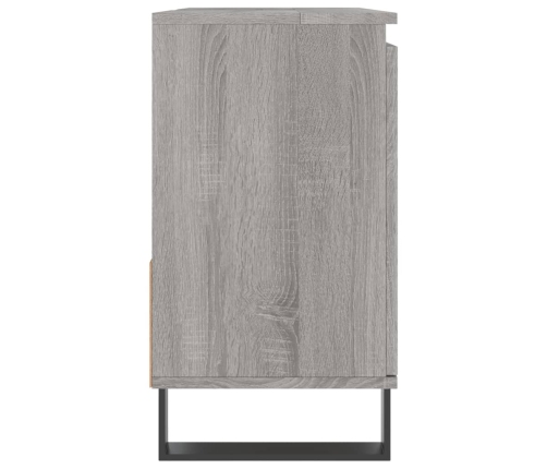 Armario de baño madera contrachapada gris Sonoma 65x33x60 cm