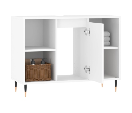 Mueble de baño madera de ingeniería blanco 80x33x60 cm