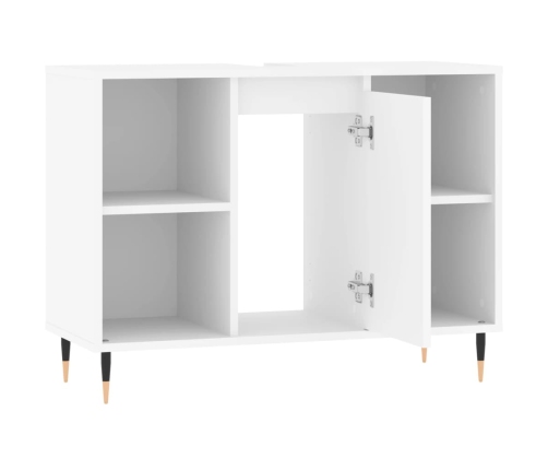 Mueble de baño madera de ingeniería blanco 80x33x60 cm