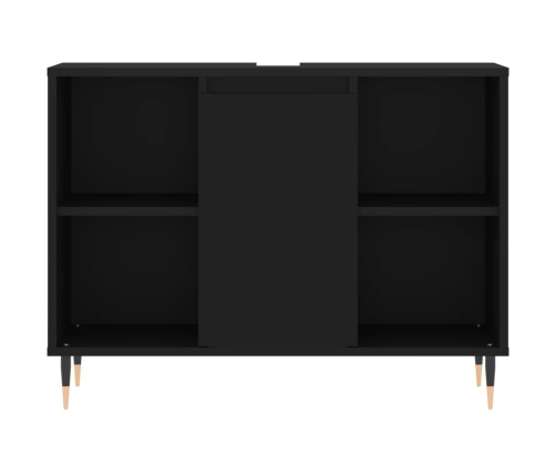 Mueble de baño madera de ingeniería negro 80x33x60 cm