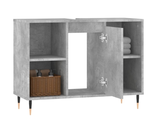 Mueble de baño madera de ingeniería gris hormigón 80x33x60 cm