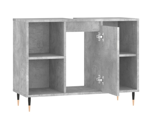 Mueble de baño madera de ingeniería gris hormigón 80x33x60 cm