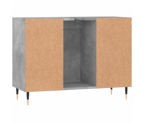 Mueble de baño madera de ingeniería gris hormigón 80x33x60 cm