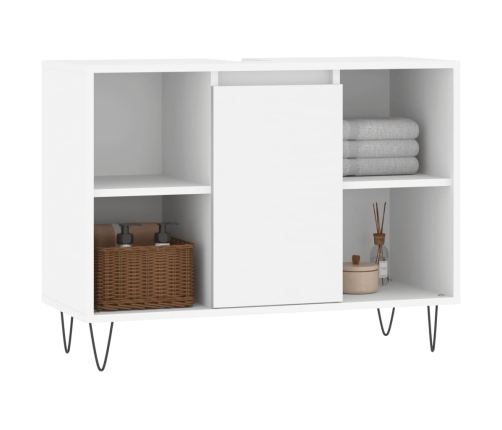 Mueble de baño madera de ingeniería blanco 80x33x60 cm