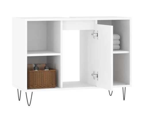 Mueble de baño madera de ingeniería blanco 80x33x60 cm