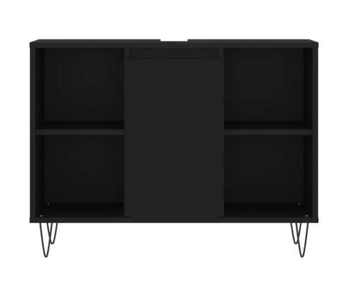 Mueble de baño madera de ingeniería negro 80x33x60 cm