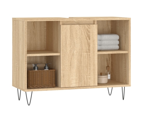 Mueble de baño madera de ingeniería roble Sonoma 80x33x60 cm