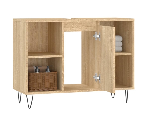 Mueble de baño madera de ingeniería roble Sonoma 80x33x60 cm