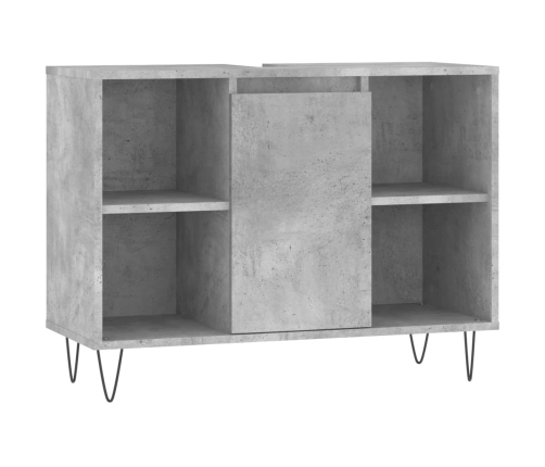 Mueble de baño madera de ingeniería gris hormigón 80x33x60 cm