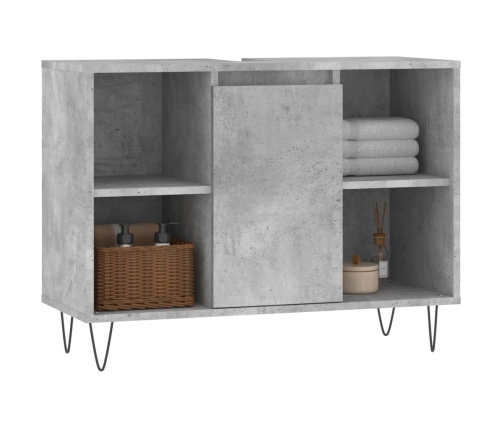 Mueble de baño madera de ingeniería gris hormigón 80x33x60 cm