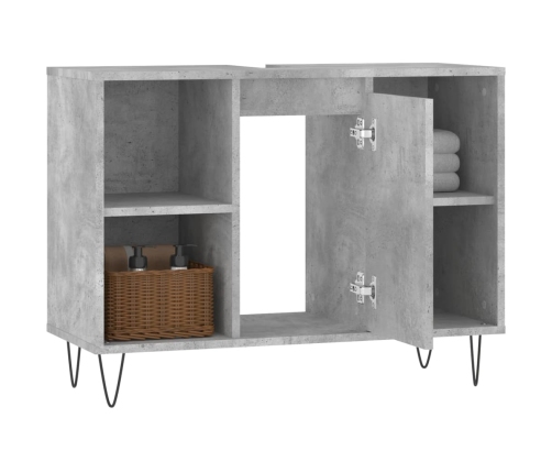 Mueble de baño madera de ingeniería gris hormigón 80x33x60 cm