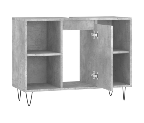 Mueble de baño madera de ingeniería gris hormigón 80x33x60 cm