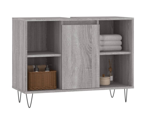 Mueble de baño madera de ingeniería gris Sonoma 80x33x60 cm