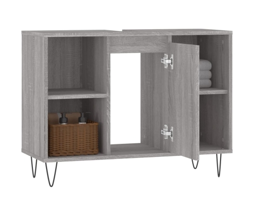 Mueble de baño madera de ingeniería gris Sonoma 80x33x60 cm