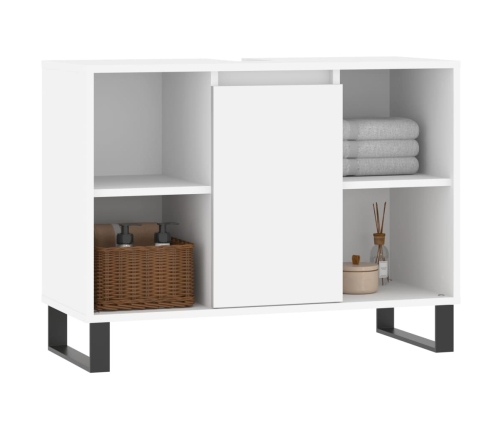 Mueble de baño madera de ingeniería blanco 80x33x60 cm