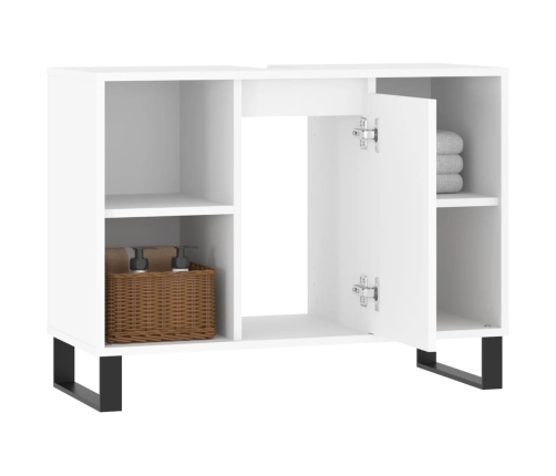 Mueble de baño madera de ingeniería blanco 80x33x60 cm