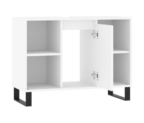 Mueble de baño madera de ingeniería blanco 80x33x60 cm