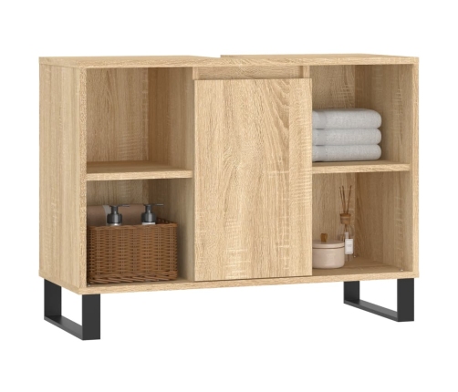 Mueble de baño madera de ingeniería roble Sonoma 80x33x60 cm