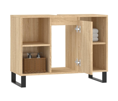 Mueble de baño madera de ingeniería roble Sonoma 80x33x60 cm