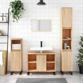 Mueble de baño madera de ingeniería roble Sonoma 80x33x60 cm