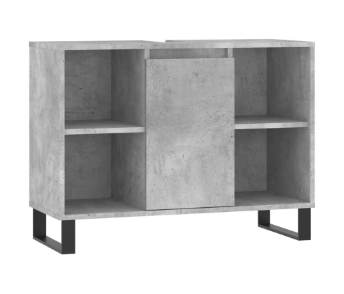 Mueble de baño madera de ingeniería gris hormigón 80x33x60 cm