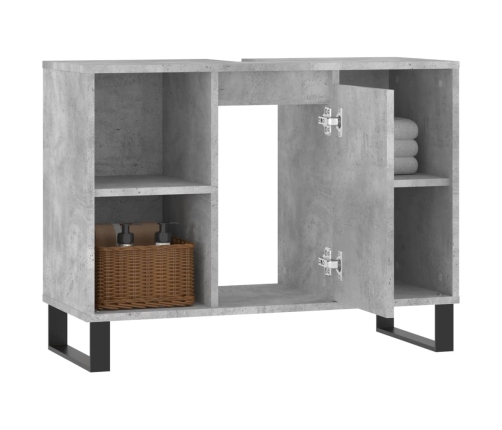 Mueble de baño madera de ingeniería gris hormigón 80x33x60 cm