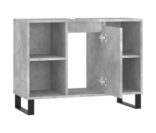 Mueble de baño madera de ingeniería gris hormigón 80x33x60 cm