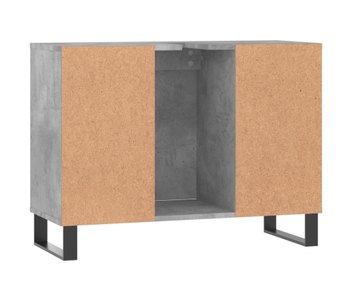 Mueble de baño madera de ingeniería gris hormigón 80x33x60 cm