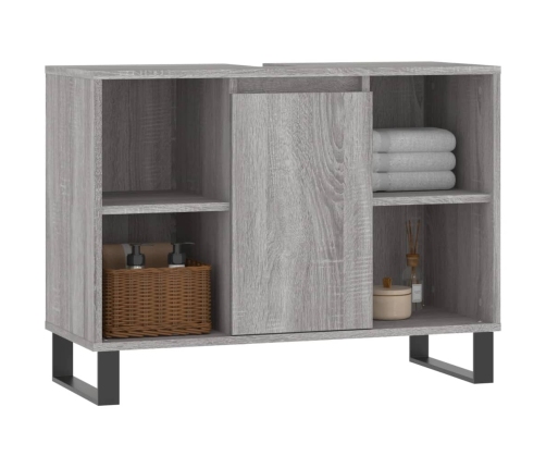 Mueble de baño madera de ingeniería gris Sonoma 80x33x60 cm