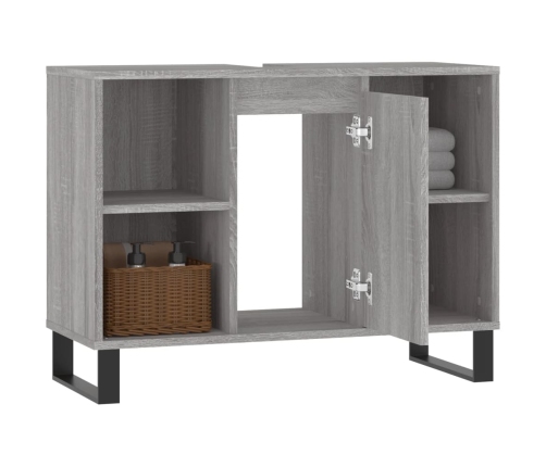 Mueble de baño madera de ingeniería gris Sonoma 80x33x60 cm